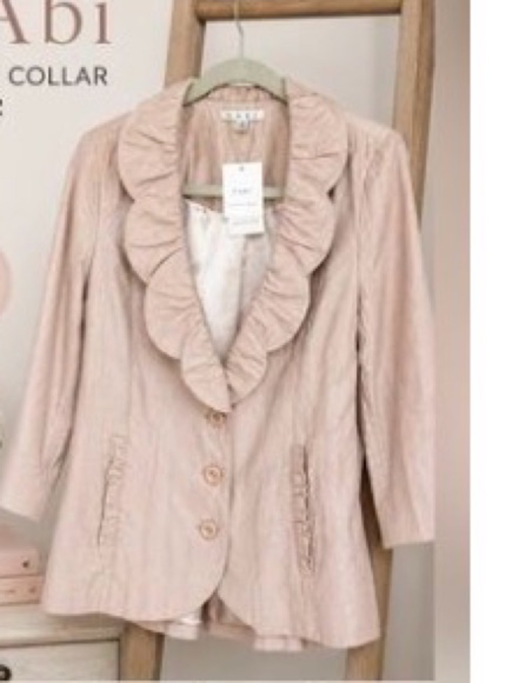 CAbi jacket pink petal collar